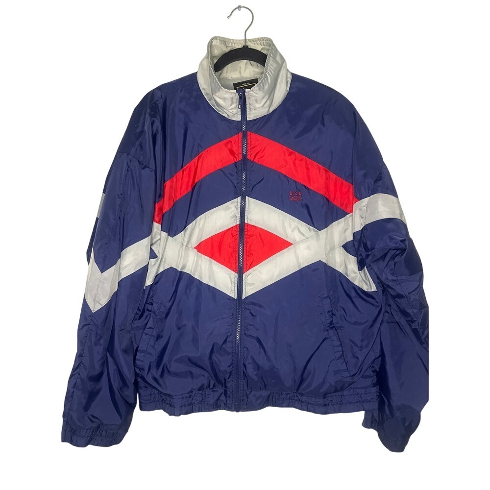 Vintage 90's USA Olympics Jacket Full Zip Track Windbreaker Mens Medium